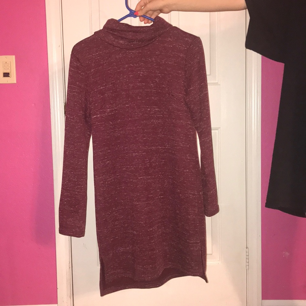 Maroon sweater dress